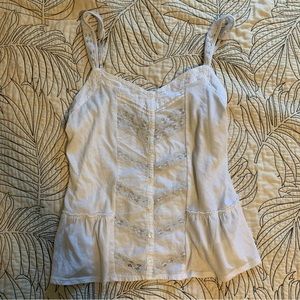 Sheer Lacy White Top - Aeropostale